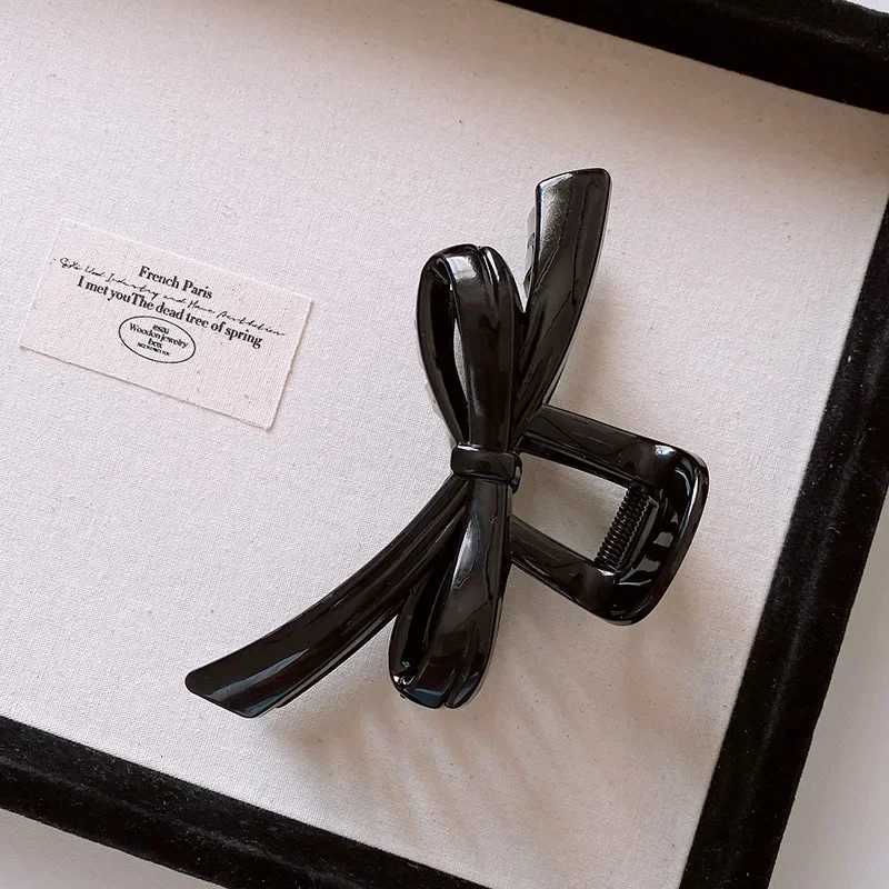 Vintage red black acrylic knot bow womens hair clip trend shark clip simple version head accessories wholesale Y2504012