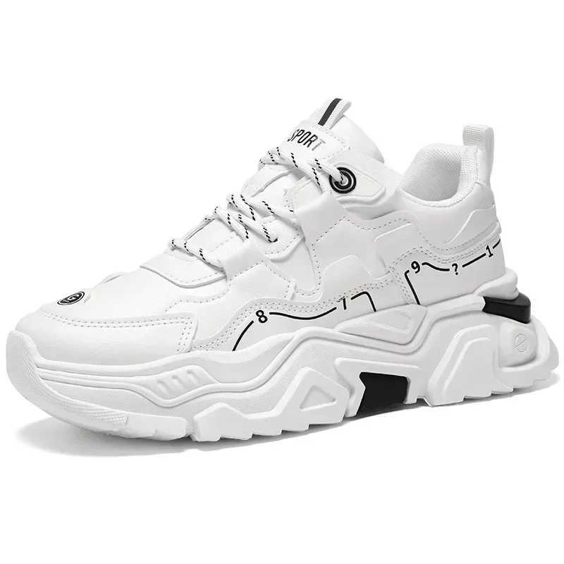 Brand Mens Shoes white Sports Shoes New Breathable White Shoes for Mens Korean Style Trendy All-match Increase M Sneakers Z250411