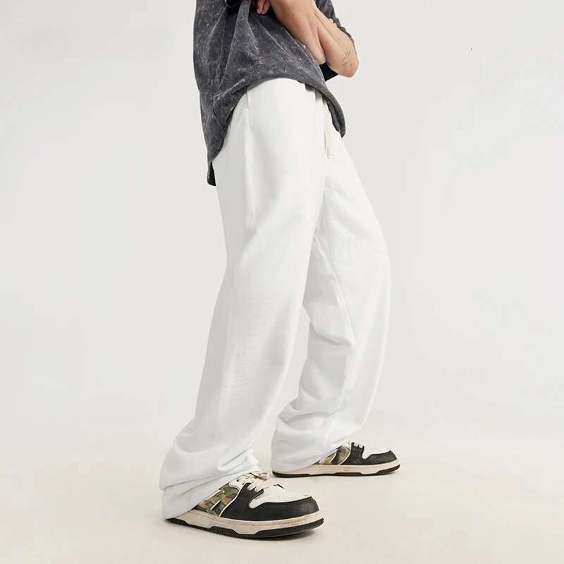Heavyweight Straight-Leg Sweatpant Unisex Trendy Loose Fit Casual Trousers