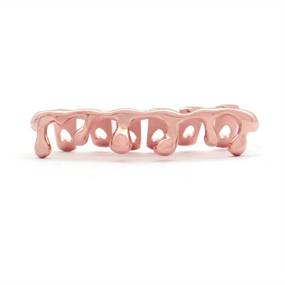 Hip hop copper gold-plated drop shaped bracket suitable for male and female Halloween teeth props accessories teeth jewelry W250412