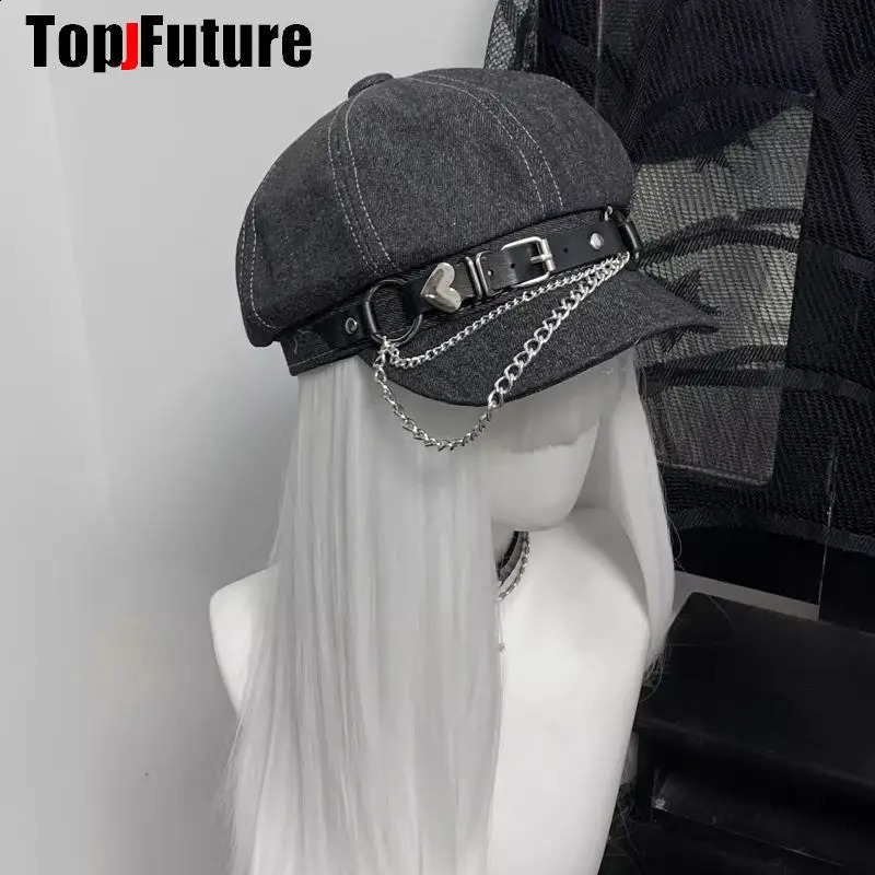 Wholesale Custom Make Customized Women Harajuku Gothic Lolita Beret hat Cap Y2K Girl bow Punk Lace handmake decorative Sun hats 250403