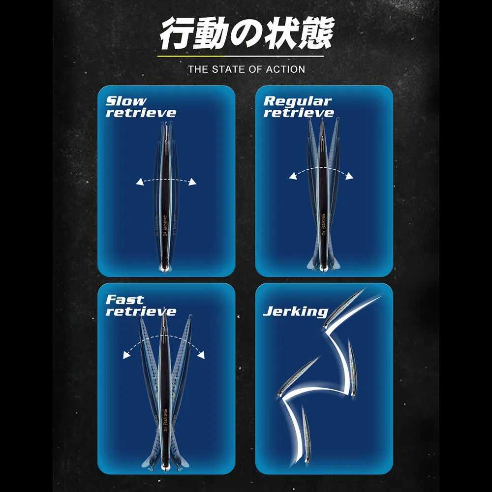 D1 New Sea Fishing Lure 2021 for Barracuda Mackerel Sardine Pike 190mm 37.5g- 38g Sinking Minnow Baits Depth 0.6-0.9m Jerkbait Z250411