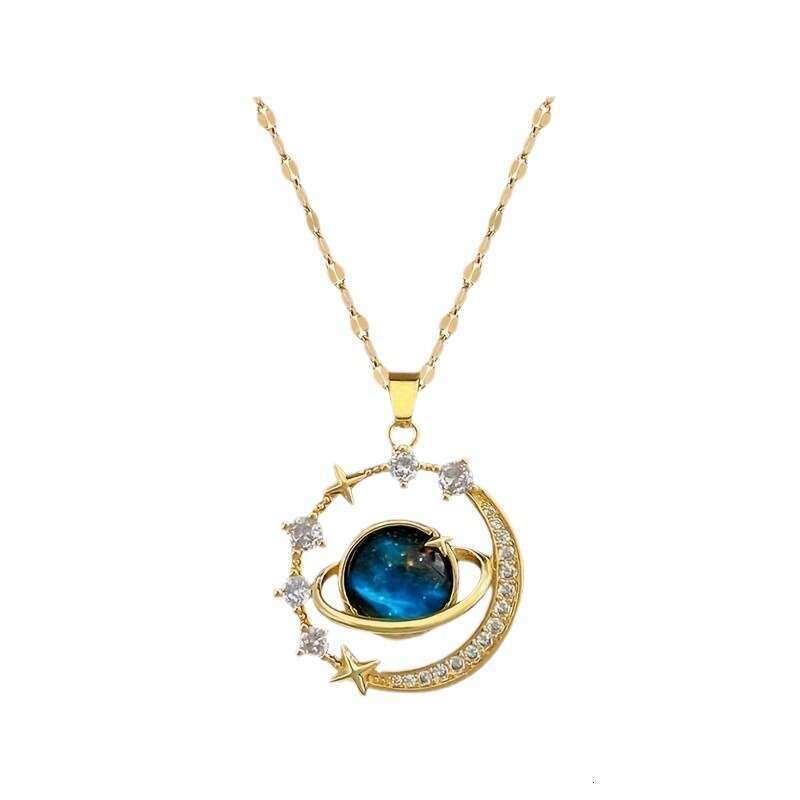 Starry planet, gorgeous temperament, full dia versatile female collarbone necklace, light , and niche design sense