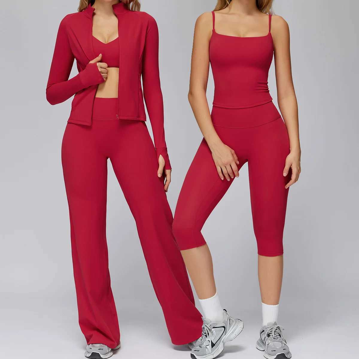 New yoga set 2 pieces gym set Women Long Sleeve Sports Shirts Sports Bra Leggings Suit Fitness Running Workout Suits Tracksuit J251112