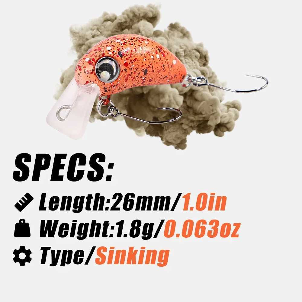 B U Crankbait Micro Slow Sinking Trout Fishing Artificial Hard Baits Freshwater Wobblers Trout And Perch Fishing Lures Z250411