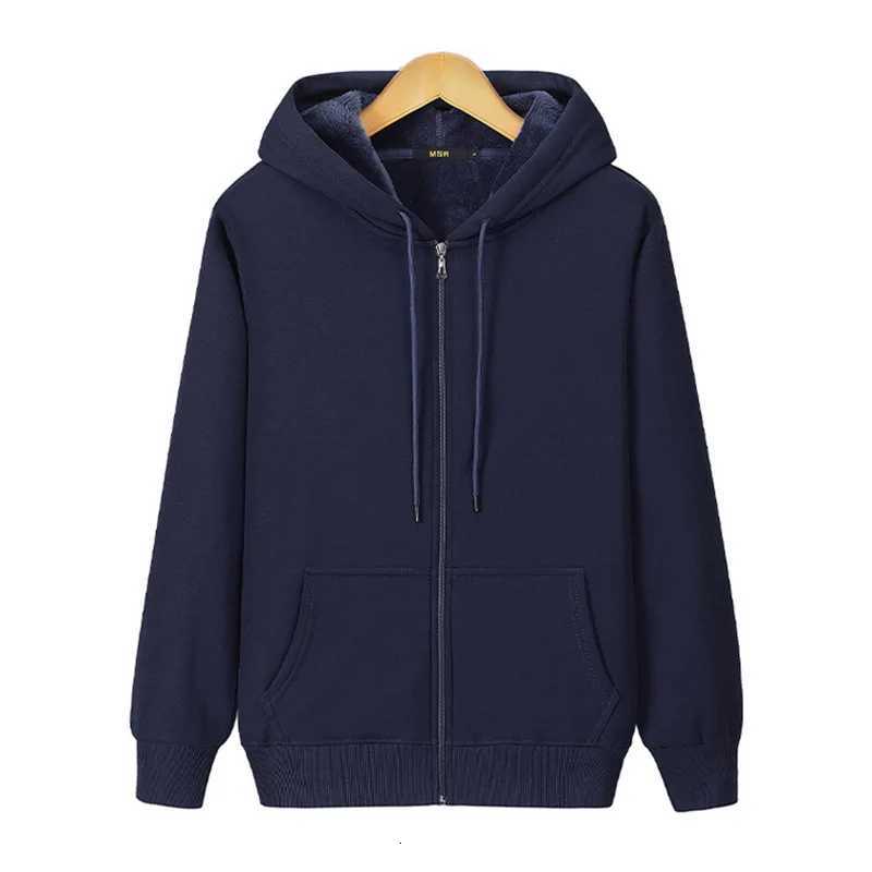POD customization DIY Customize Printed Winter Mens Hoodies High-quality Wool Thicken Warm Solid Color Cotton Zipper Loose Women SweatshirtsT251112