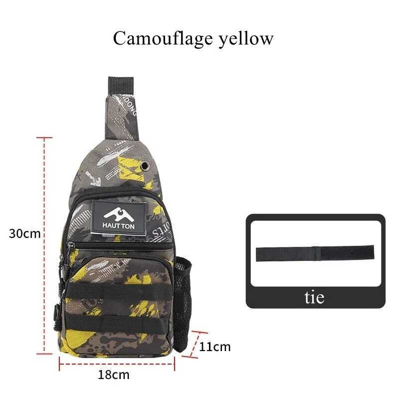Multifunctional Camouflage Lure Fishing Bag Outdoor Shoulder Sling Crossbody Waist Pack with Rod Holder for Anglers Z250411
