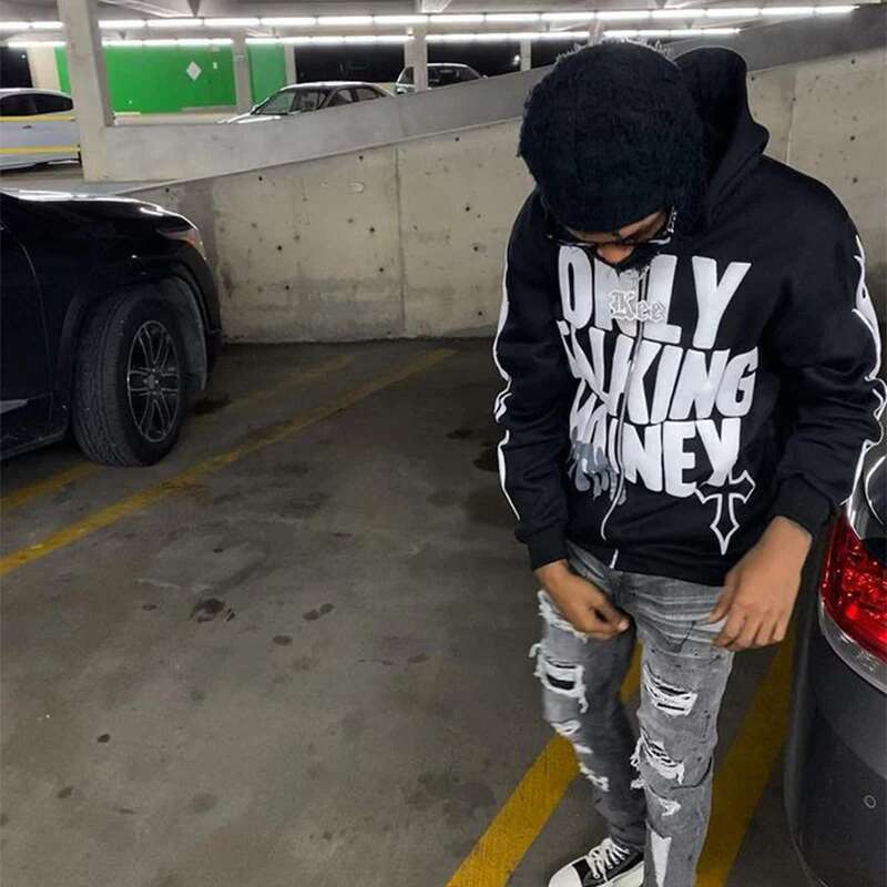 Y2k Flame Letters High Hip-Hop Campus Loose Zipper Hoodie Men Gothic Haruku Casual Street Oversized Sweatshirt Unisex