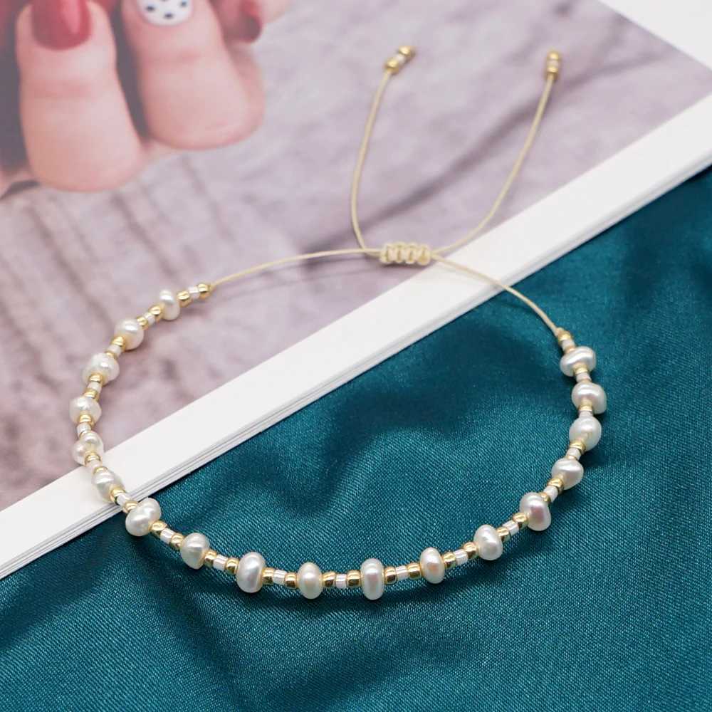 Go2Boho Miyuki Seed Bead Bracelet Fashion Dainty Jewelry Tiny Natural Freshwater Pearl Bracelets for Women Jewellery GiftC250411