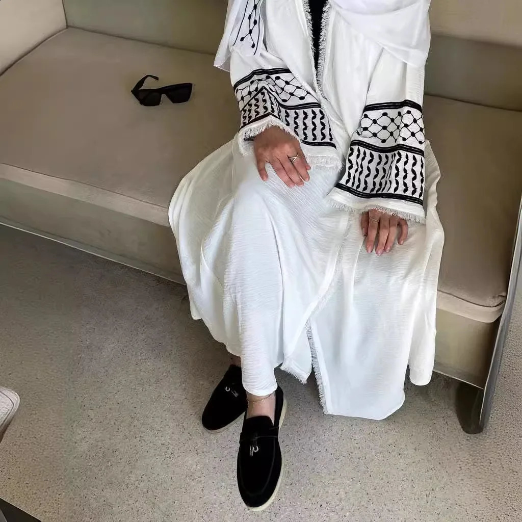 Ramadan Kefiyah Abaya kimono Palestinian y Tassel Muslim public Abayas women Dubai y Islamic headscarf Kaftan dress 250411