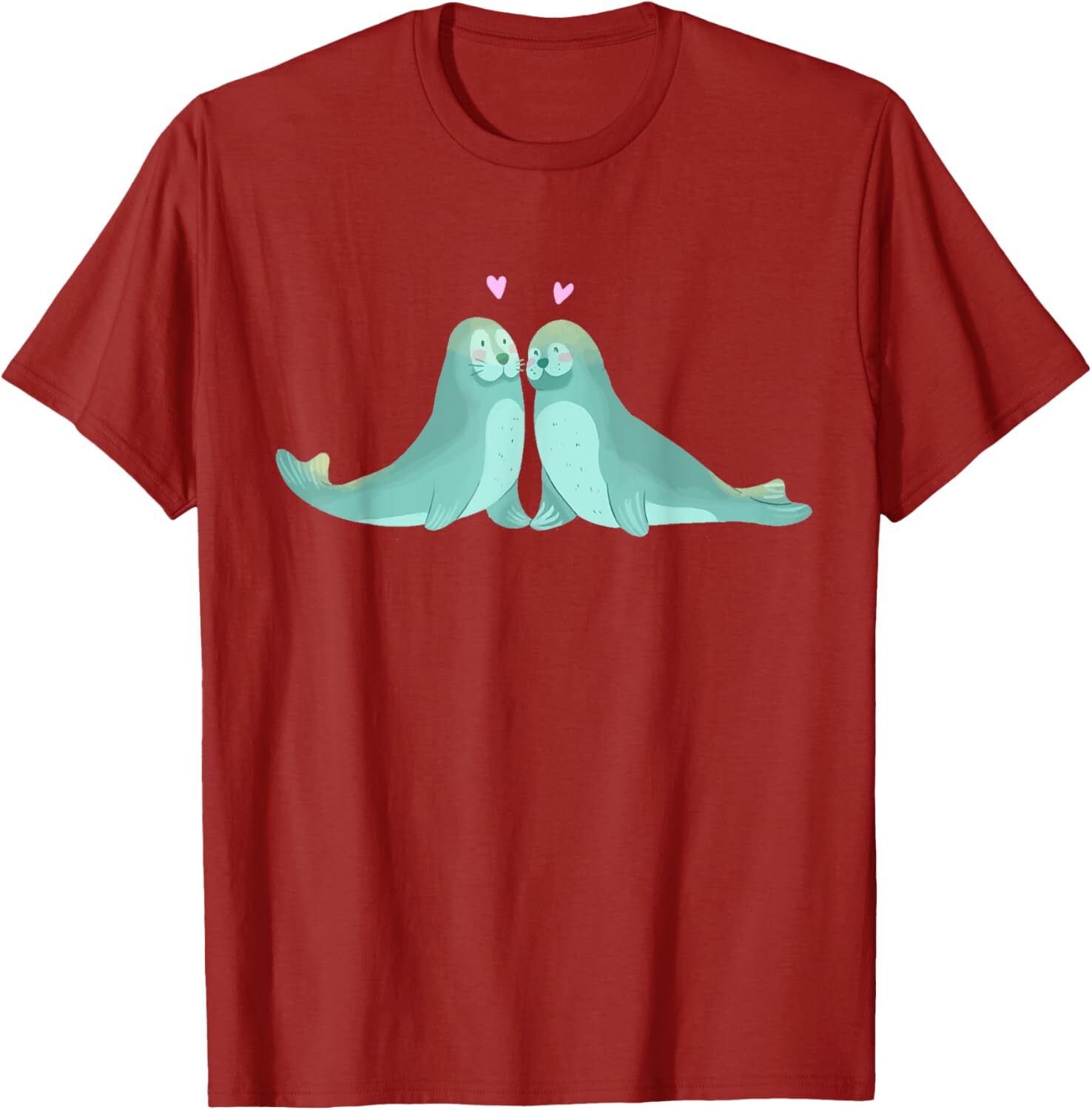 T shirt for Mens Animal Lover Couple Gift Idea Valentines Day Sea Lion Graphic Tee Casual Tops Clothes Short sleeve cool