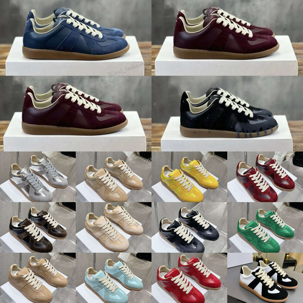 designer trainer mm6 suede men low german army casual trainers gat sneakers thin soled training shoes women couple style top