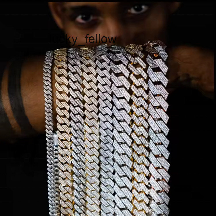 Speedin Jewelry Hip-hop Jewelry Men Moissanite Cuban Chain 15mm Width 18K Gold Plated Diamond Cuban Bracelet