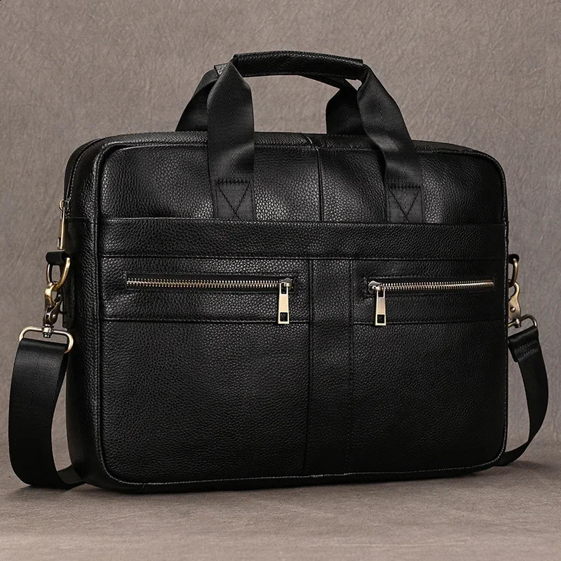 sbirds Leather Men Briefcase Doctor Layer Business Man Laptop Bag 15 6 inches Genuine Leather Computer Bags Men Male Tote Bag 250407
