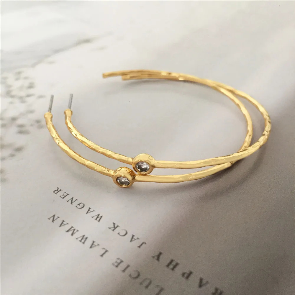 18K gold plate ring earrings womens fashionable gold small round ring earrings punk hip-hop jewelry accessories 250409