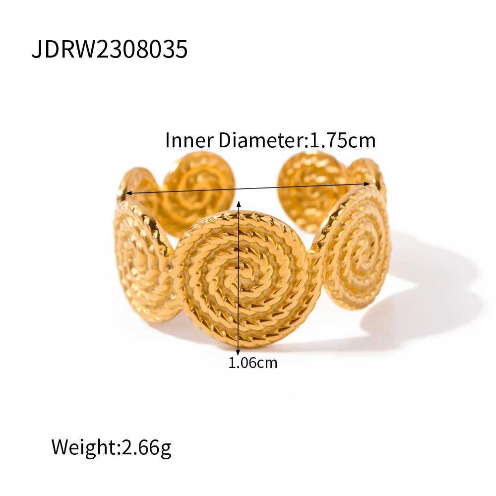 Uworld Stainless Steel Twisted Thread Ring Open Ring Female Charm Fashion Jewelry Bijoux Waterproof JewelryXJ250412