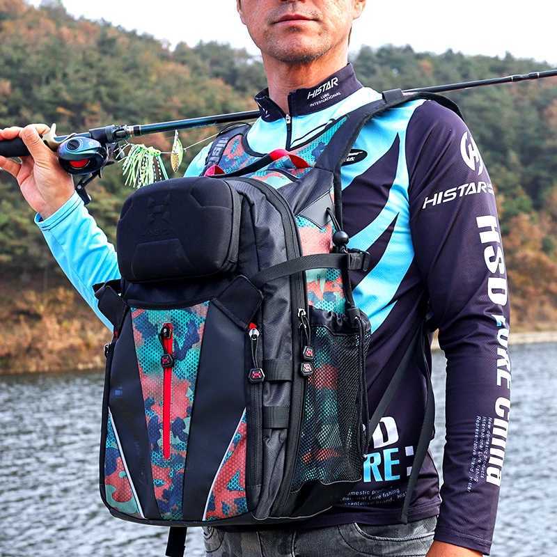 HISTAR Big Capacity Outdoor Backpack Multi-Space Multi-Functional 25LCasting Rod Fishing Detachable Bag Z250411