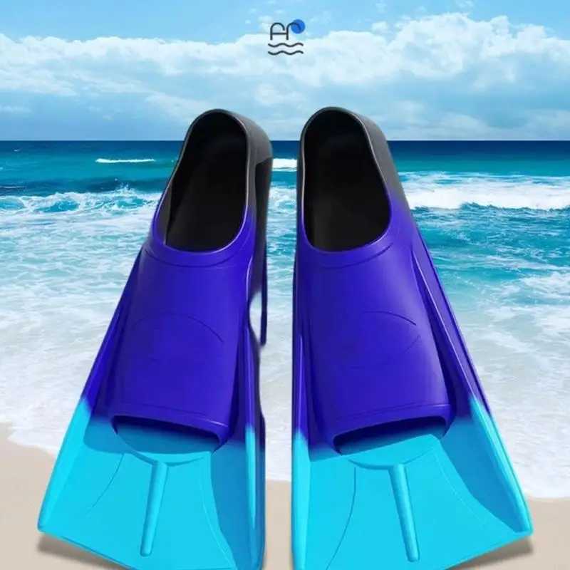 H8WC lightweight silicone swimming fin travel size flip cover short inflatable finY250412