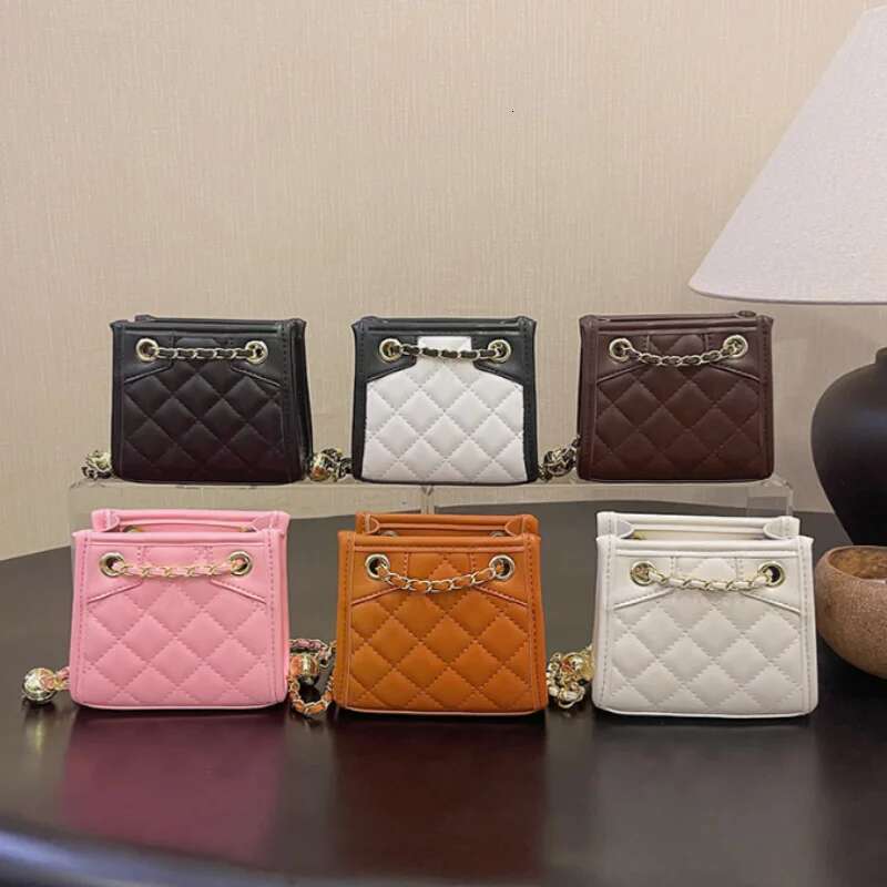 Girl Crossbody Bag fashion dia checkered small square mini zero wallet chain push girl bag
