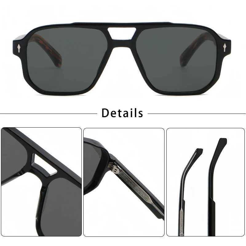 CATERSIDE Vintage Punk Sunglasses Men Flat Top Double Bridges High Quality Sun Glasses Women Travel Party Festival Eyeglasses Z250411