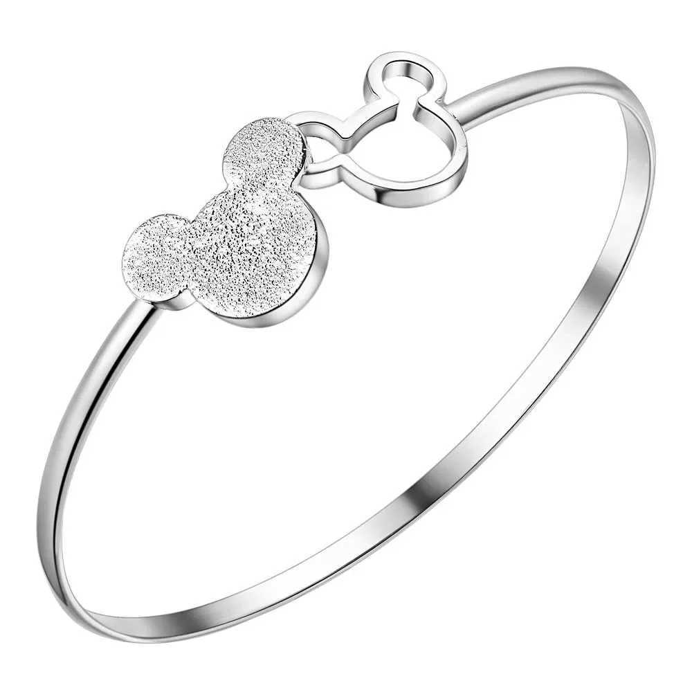 925 Silver Plated exquisite luxury gorgeous fashion wedding women lady bracelet bangle charm stamped nice birthday gift B179C250411