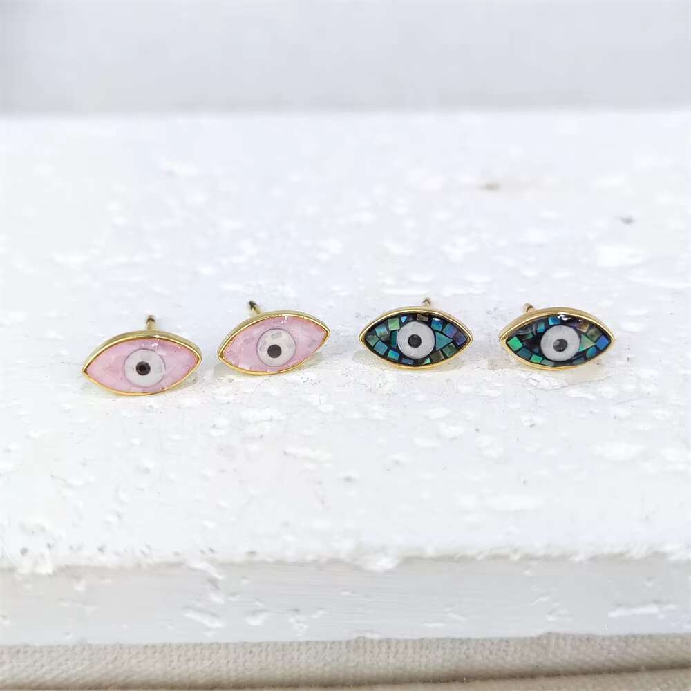 S Sterg Sier Jewelry Devil Eye Ear Personality Dripping Oil Turkish Eyes Unique Studs Earrings for Women Girls