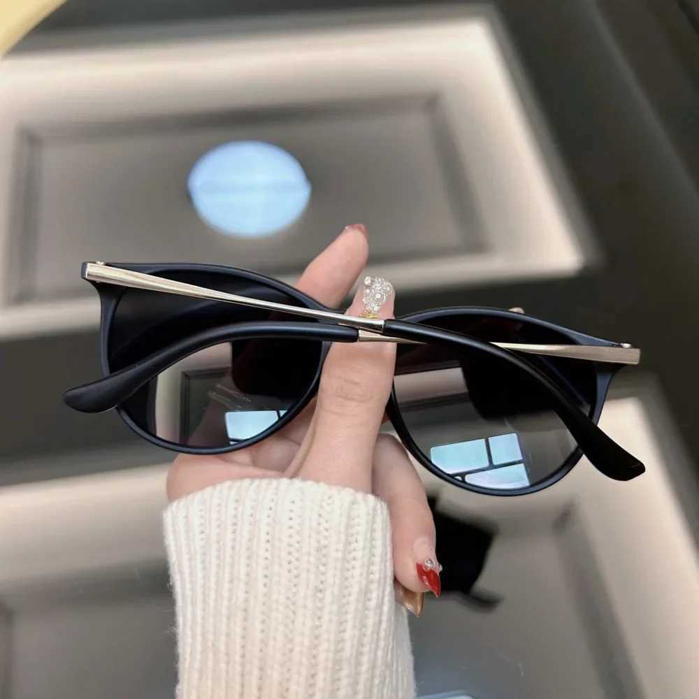 Fashion Round Sunglasses Men Brand Designer Vintage Sun Glasses Male Black Retro Cat Eye Frame Outdoor Driving Oculos De Sol Z250411
