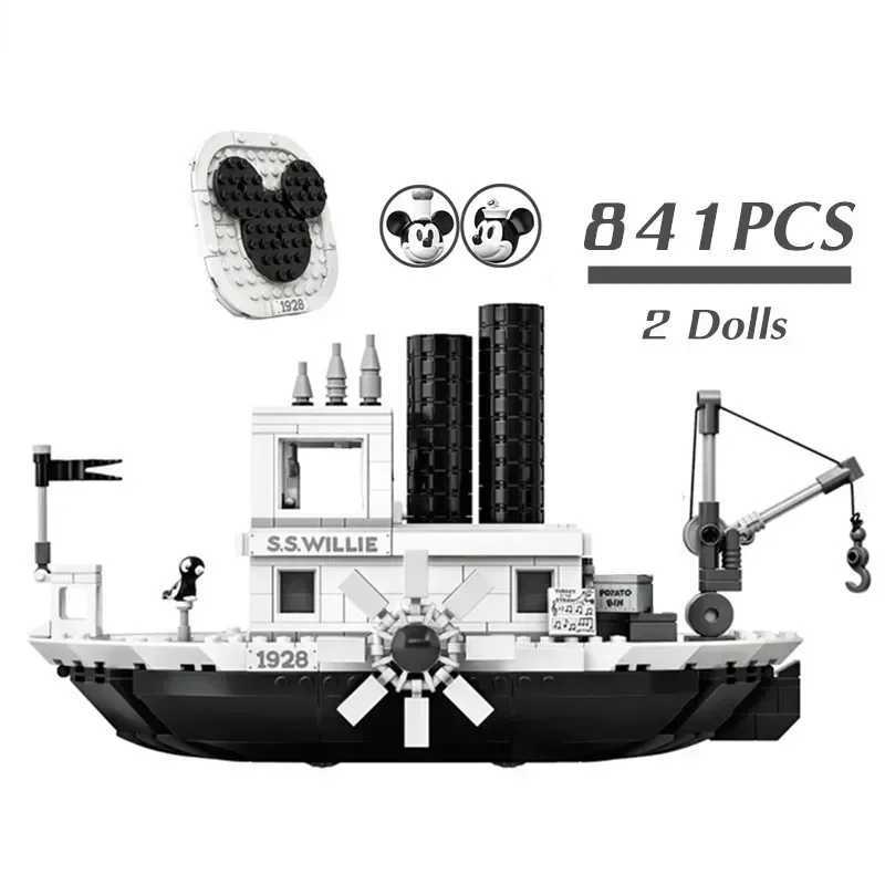 Disney Steamboat Willie 21317 Building Blocks Kit Moc Blocks Childrens Toys Boys and Girls Christmas Gifts Adult Home Decor Y2504012