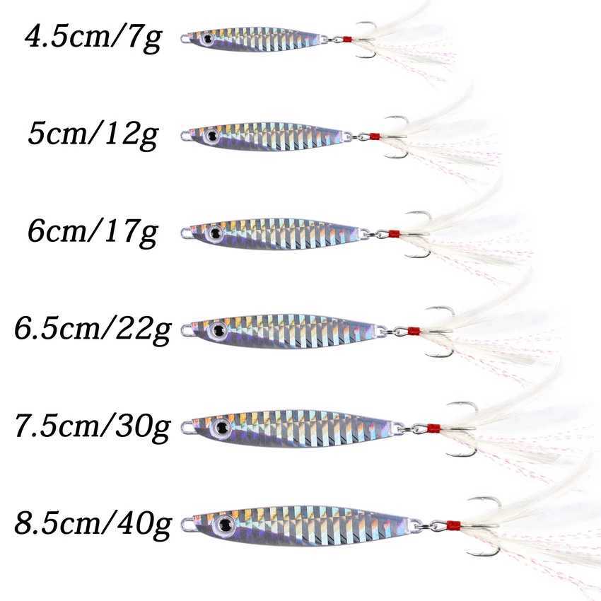 New 7g 12g 17g 22g 30g 40g Metal Cast Jig Spoon Shore Casting Jigging Fish Sea Bass Fishing Lure Artificial Bait Winter Tackle Z250411