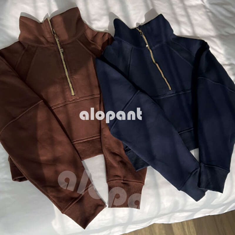 TOP scuba hoodie luluity lemoner jakcets Sweatshirt Half Zip Hoodie Jacket Designer yoga set shirt Sport Coat luluity lemoner pants sets Sweatshirt gym set leggings