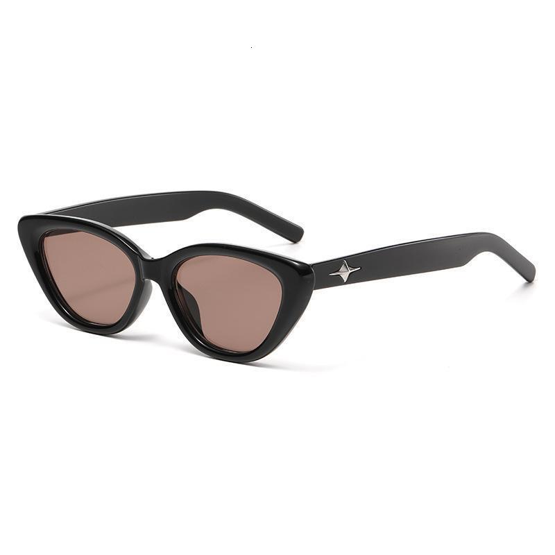 2024 new cat eye sunglasses with high-end feel, small frame star sunglasses, women's personalized street photography glasses, UV resistant