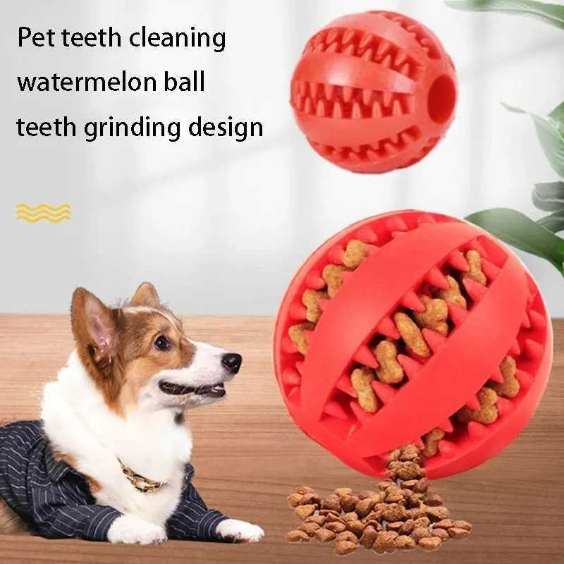 High Quality Natural rubber pet dog toy dog chew toy tooth cleaning and treatment ball super hard interactive elastic ball 5cm used for pet products T