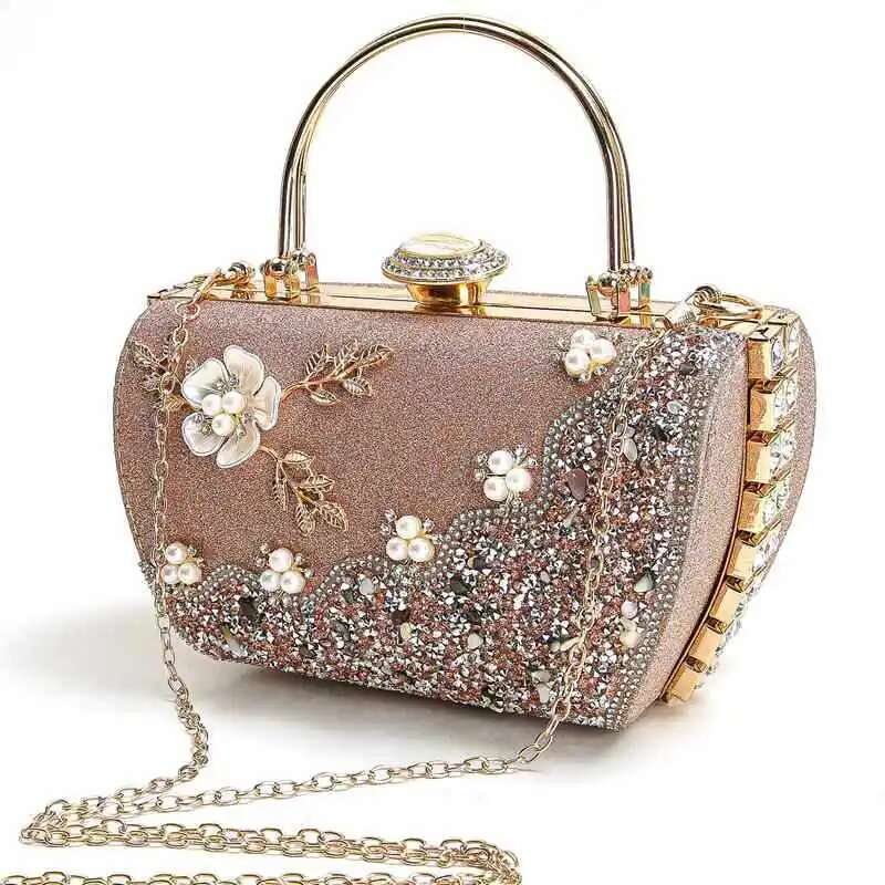 2024 New Arrival Wer Crystal Wedding Bridal Clutch Purse Designer Women's Dinner Party Tail Handbags Dia Bags