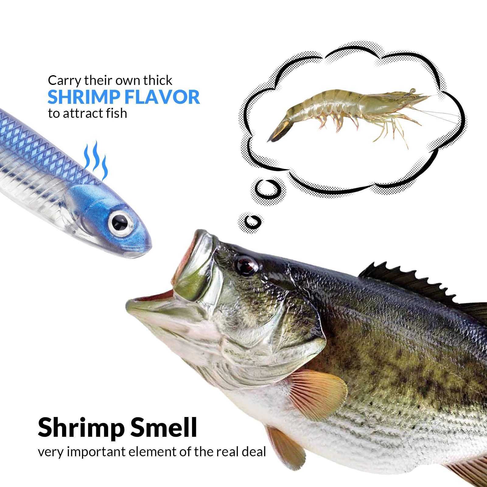 5pcs/6pcs Fishing Soft Bait 75mm100mm Shad Silicone Fishing Soft Lures Artificial Baits Swimbaits Bass Fishing Accessories Z250411
