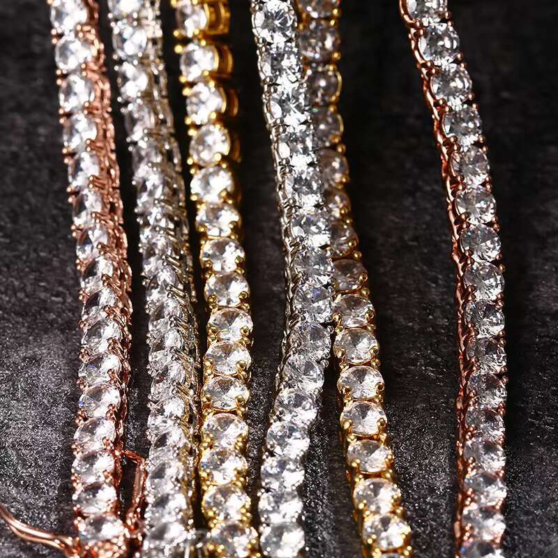 3 4 5 6mm Fine Jewelry Necklaces Tennis Necklace Bracelet Brass Stainless Steel AAA Zircon Hip Hop Iced Out Men Women Jewellery