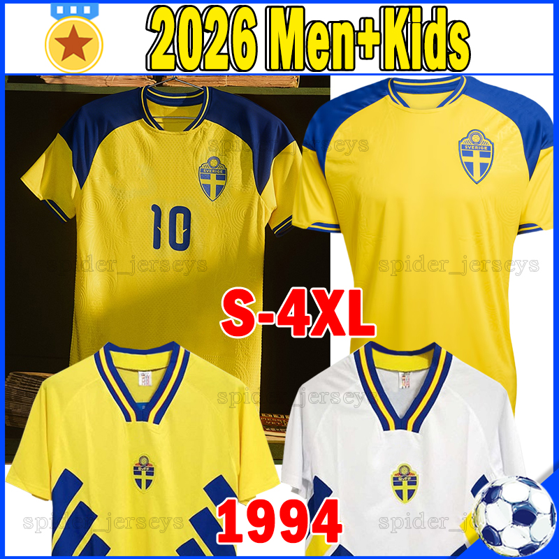 XXXL 4XL 26 27 Sweden Soccer Jerseys Retro 1994 Football Shirts 2026 Svenska Fotbollforbundet national football team GYOKERES ISAK SEMA AYARI Men Uniforms kids kits