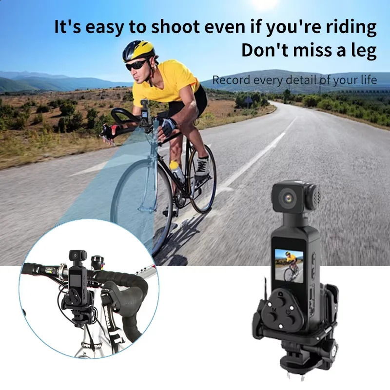 4K Ultra HD Pocket Action Camera 270 ° Rotating Vlog Wifi Mini Sports Waterproof Helmet Bicycle Travel Driver Recorder 250408