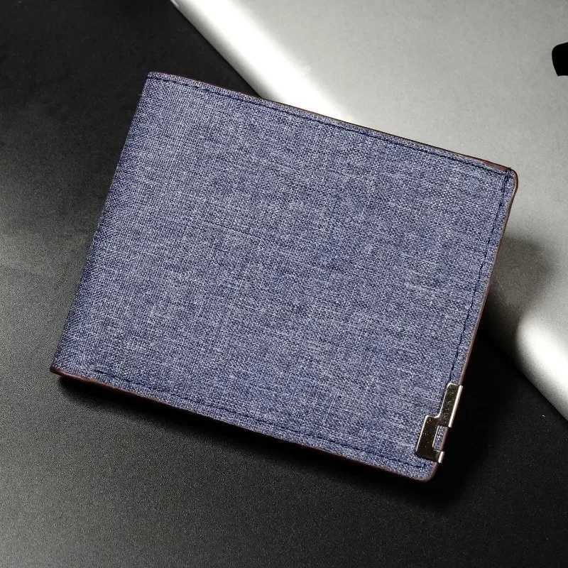 New minimalist and portable denim wallet fashion version suitable for men with large capacity and foldable multi card slots Z250411