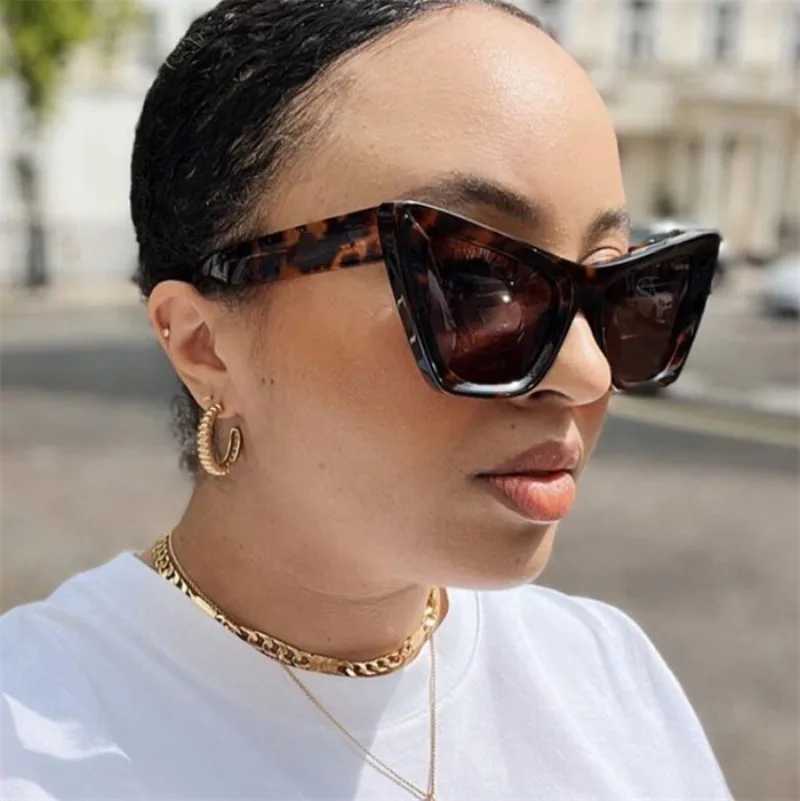 Big Frame Vintage Square Sunglasses Women Men Cat Eye Sun Glasses Eye Glasses Goggle Square Male Female Rectangle Sunglasses Z250411