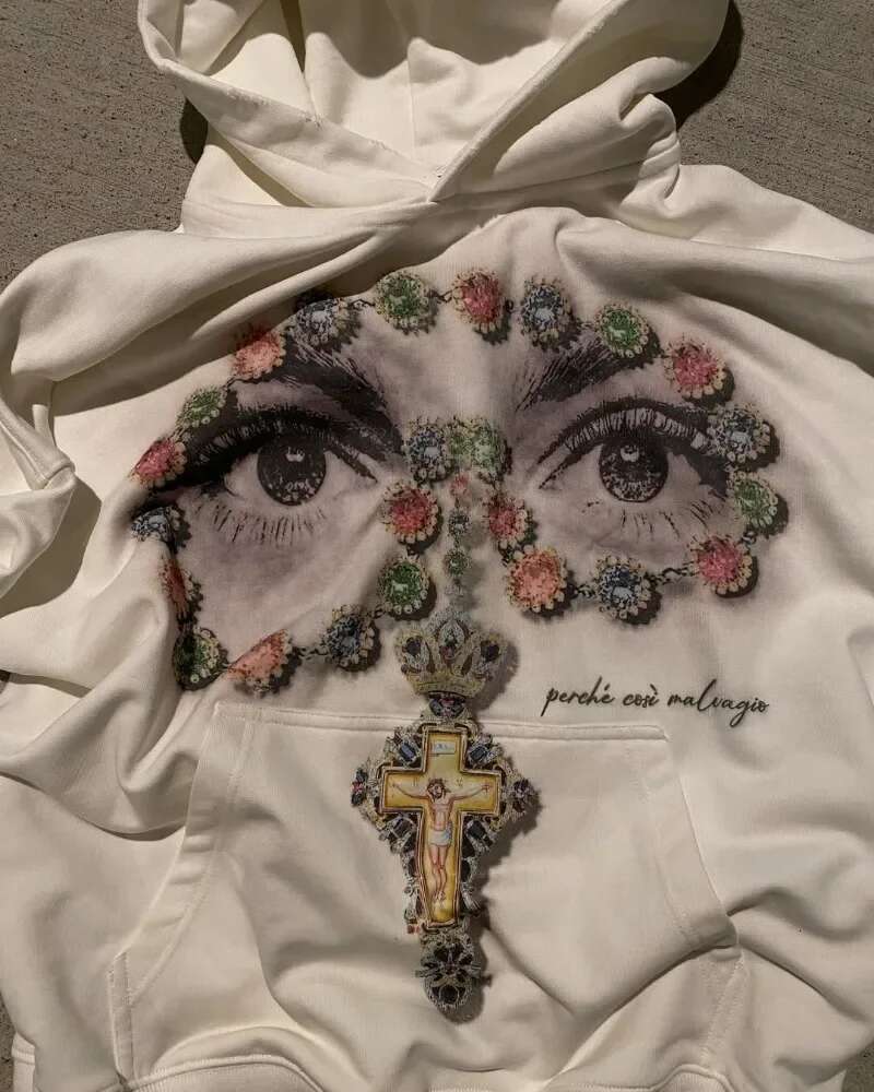 Street Retro Trendy Brand Fashion Animation Printed Super Large Pullover Hoodie Men Y2k Gothpunk Casual Sweatshirt Jacket Women