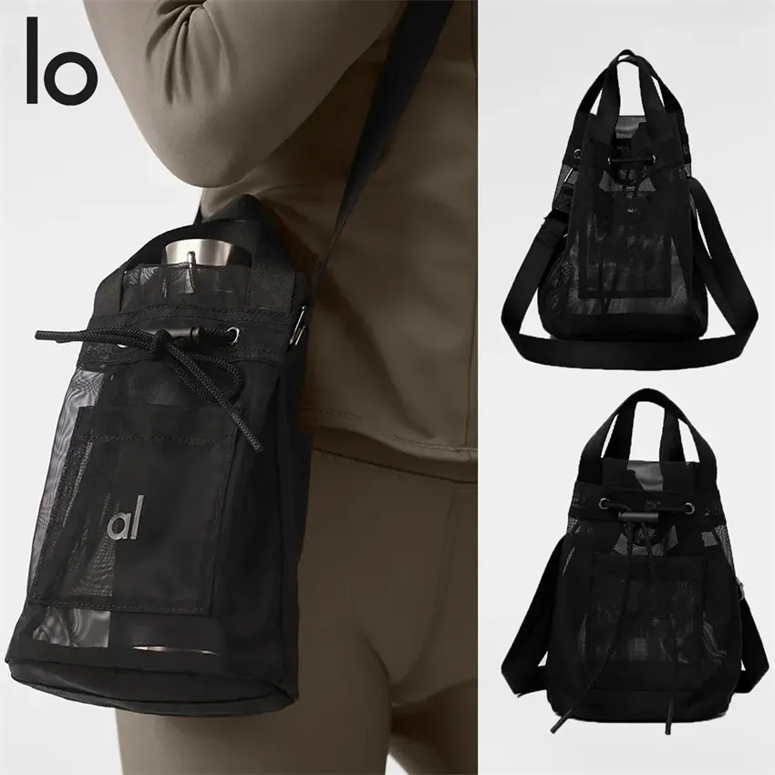 Yoga Sheer Cross Body Bucket Bag Leisure Sports Black Women Portable Outdoor Shopping Makeup Bag Sports Yoga Bucket Bag
