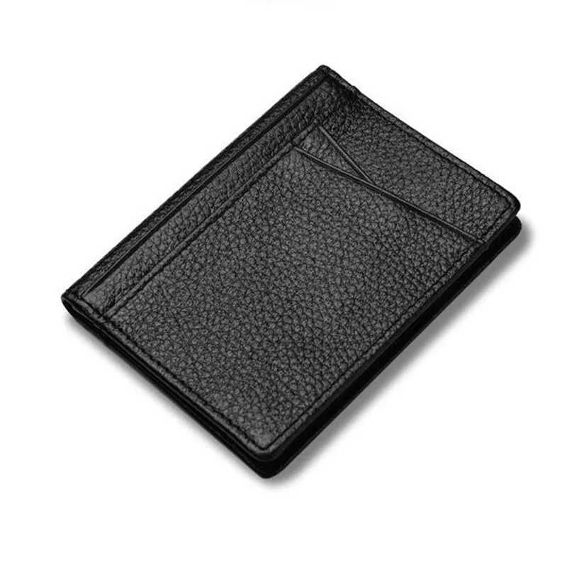 Ultra thin soft wallet 100% genuine leather mini card wallet wallet card holder mens wallet thin mini ID box Z250411