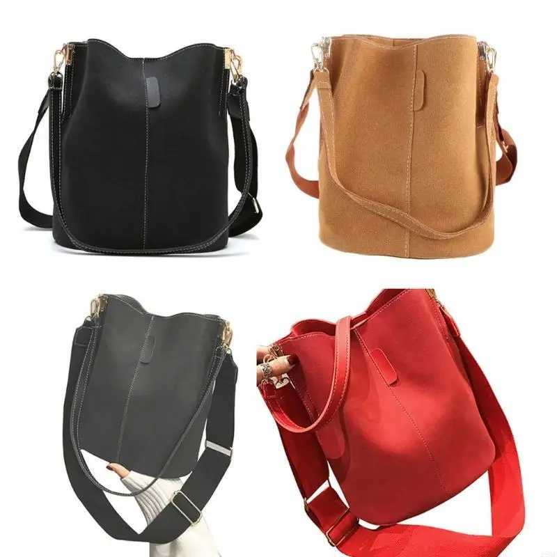 28GD womens cross body bag leather bucket shoulder bag handbag with adjustable shoulder strapsXJ250412