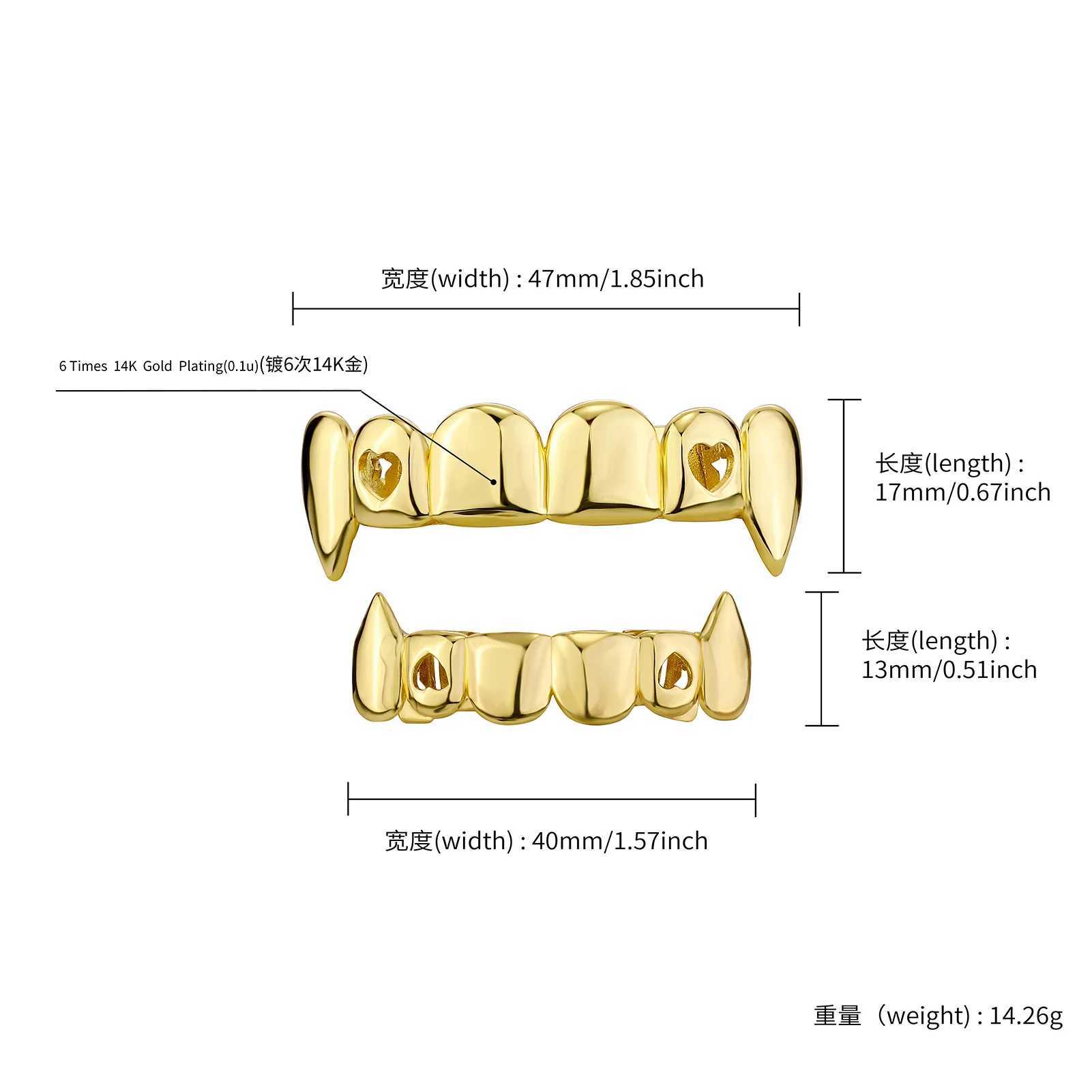 TOPGRILLZ Gold Plated HIP HOP Teeth Grill Set with 6 Top and 6 Bottom Grills Comes with Truly Shining Silicone Vampire Teeth Set W250412
