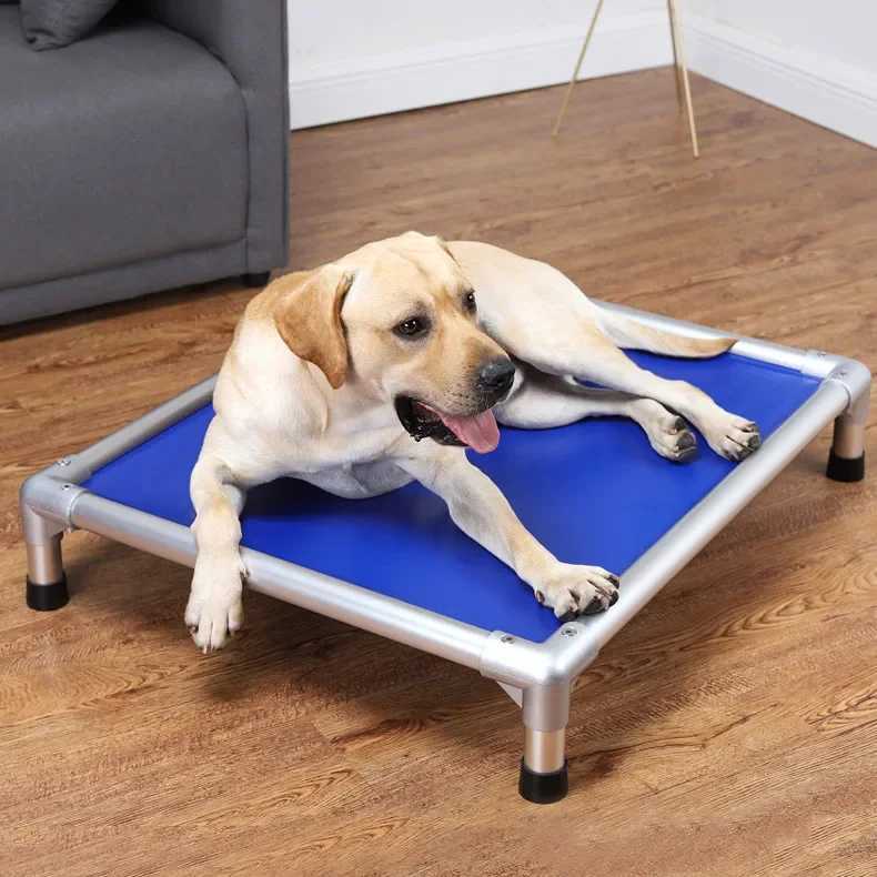 Portable summer pet dog bed with stainless steel aluminum frame luxury camping bed sofa X250412