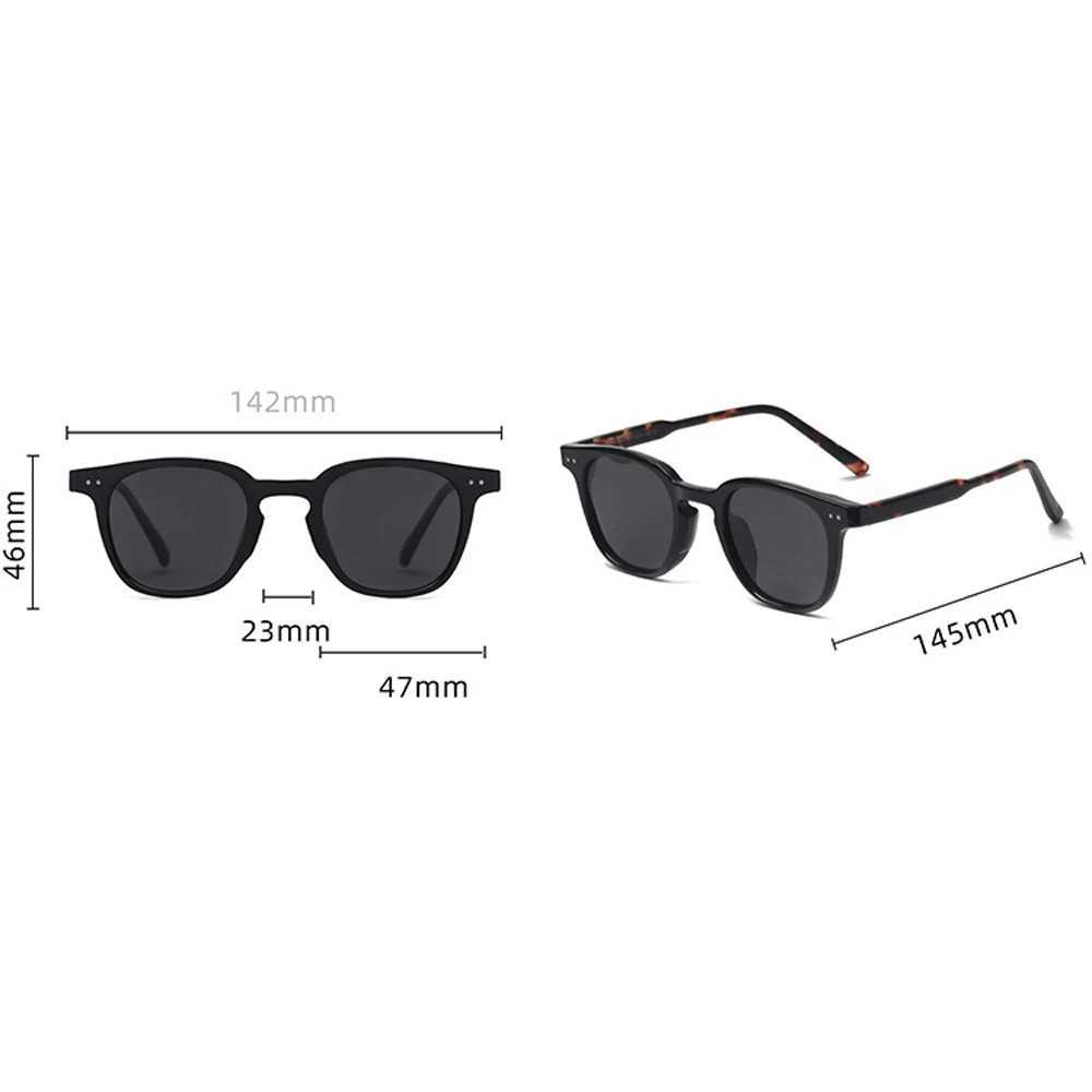 Kachawoo square sunglasses men polarized tr90 frame rivet brown black sun glasses for women birthday gifts high quality handmade Z250411
