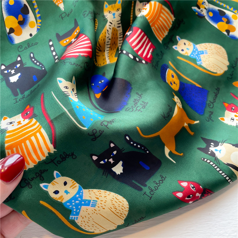 Designer Scarf Luxury Women Scarf Cat Style Shawl Knitting Cotton And Linen Keep Warm Scarf 70*70CM Fashion Trend Two Side Color Temperament Travel Gi