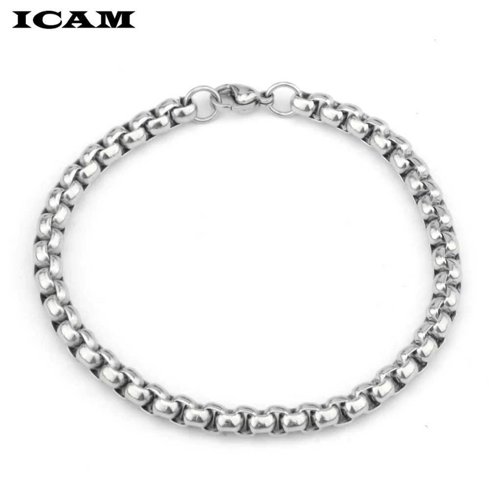 ICAM pulseira masculina Stainless Steel 2/3/4/5mm Box chain bracelets Square Rolo Bracelet bangle MEN jewelry gift Good qualityC250411