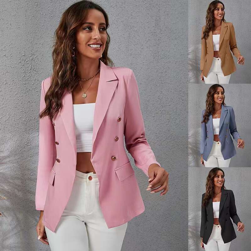 2025 In Stock Cross-Border European And American Amazon Wish Spring Summer Women's Slim Fit Long Sleeve Blazer Versatile 1620 Ba32 726c 283d