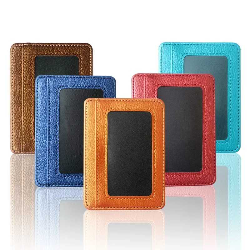Ultra thin PU leather mini wallet ultra-thin bank card holder multiple card slots mens business mini ID card mens wallet holder Z250411